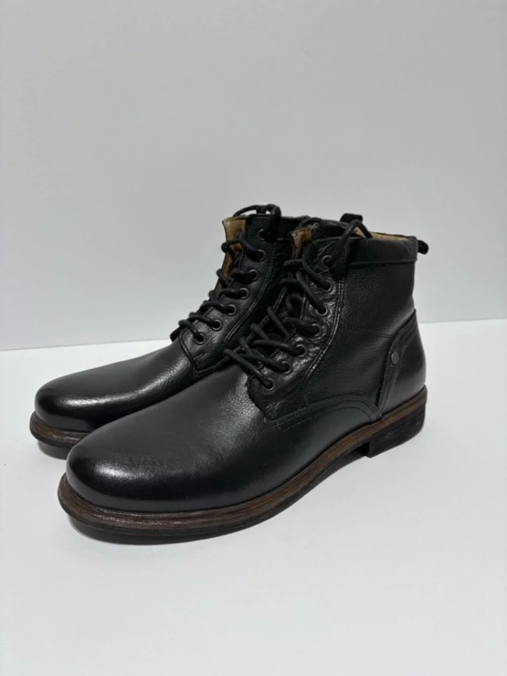 Aldo Men’s Diracien Black Leather Boots, Size 12 M